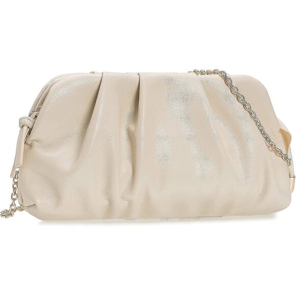 Handbags - Chic Soft Vegan Leather Clutch Bag Dressy Pleated PU Evening Purse